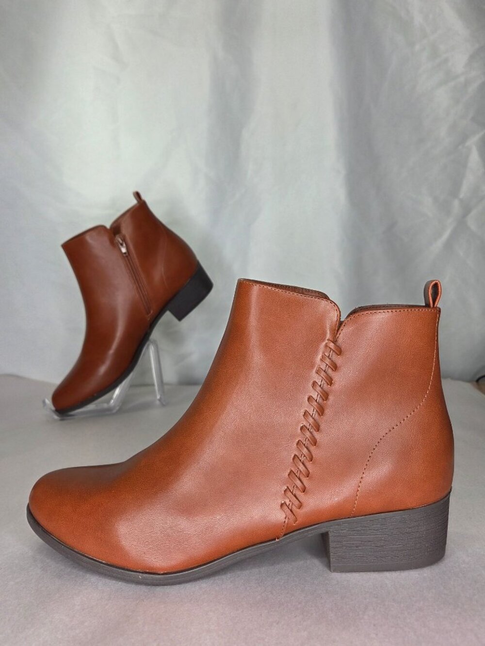 Style & Co Aidenn Block Heel Booties - Mahogany, Size: 10 M